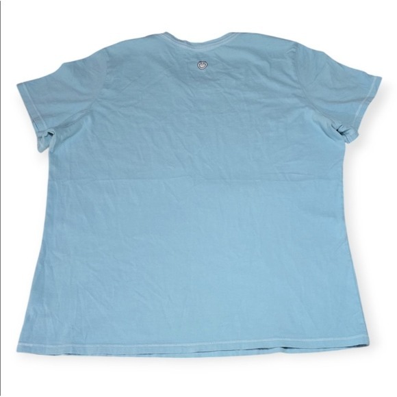 Life Is Good Women's Bike Mountain Sunrise Crusher Tee Sky‎ Blue L - Picture 6 of 8